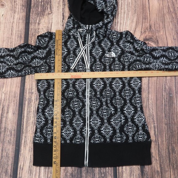 The North Face Ornate Buck Logo Print Zip Front Hooded Sweatshirt Women's Medium - Picture 11 of 11